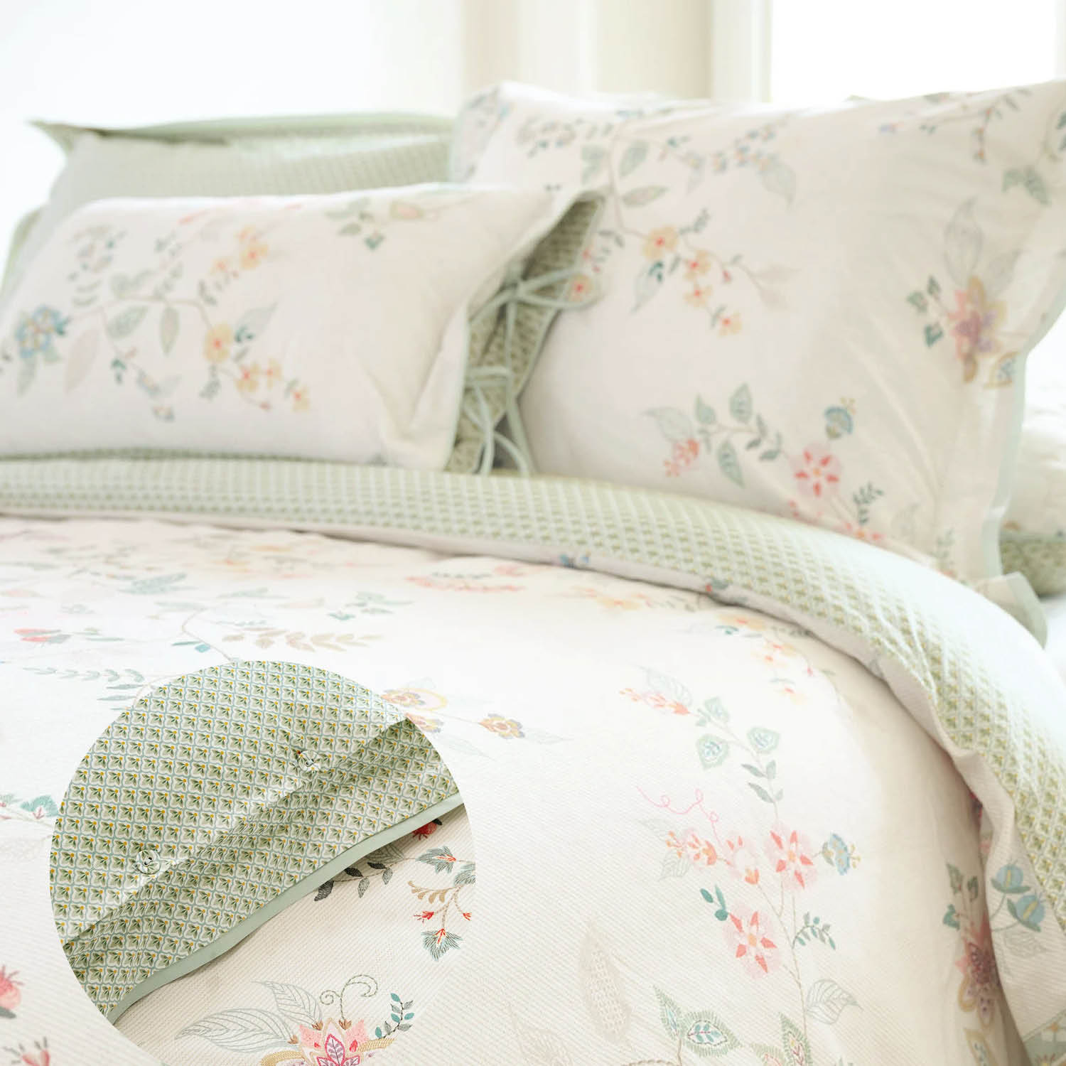 PIP Studio Bettwäsche Kili Flower mit Blumen , grün